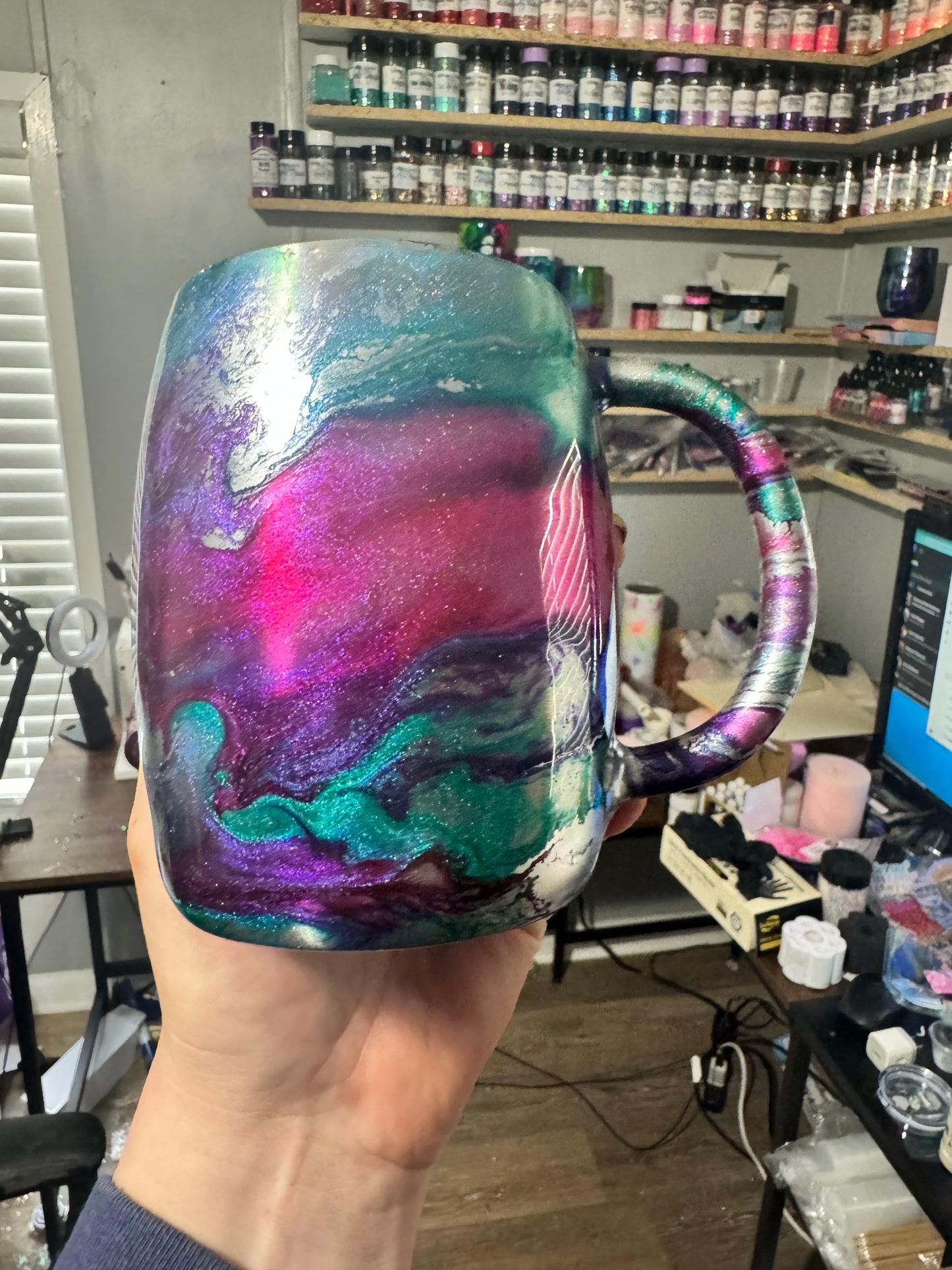 Custom Epoxy Coffee Mug with Lid